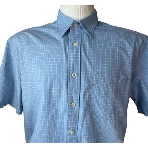 Eddie Bauer Mens Short Sleeve Button Front Shirt Blue Short Sleeves Size Large - Picture 3 of 8